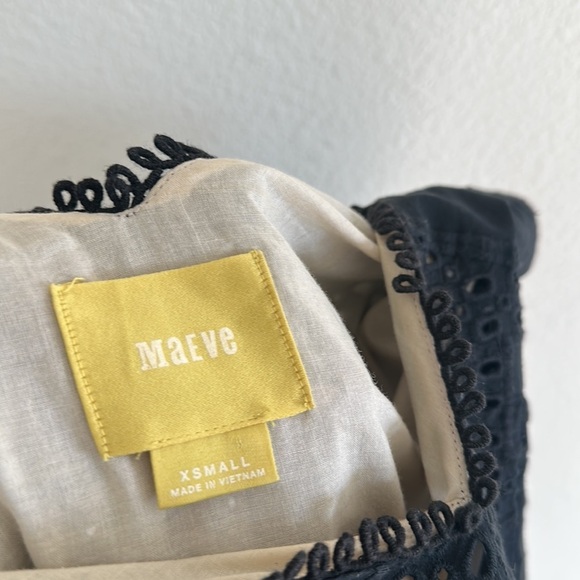 Anthropologie Maeve Eyelet Black Mini Dress - Picture 9 of 9